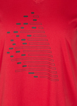 Katoenen sport t-shirt met print, Haute Red, Packshot image number 2
