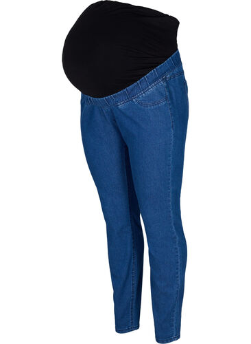 Zwangerschapsjeggings met achterzakken, Dark blue, Packshot image number 0