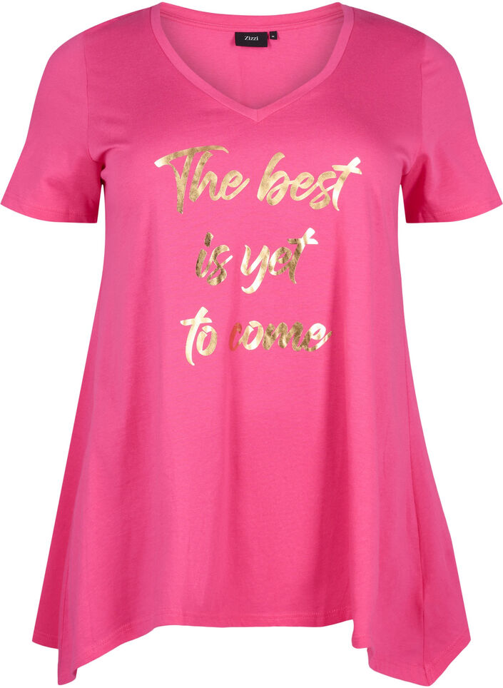 Katoenen T-shirt met korte mouwen, Raspberry S. Best, Packshot image number 0