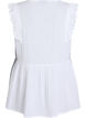 Mouwloze blouse van katoen mousseline met ruches, Wit, Packshot image number 1