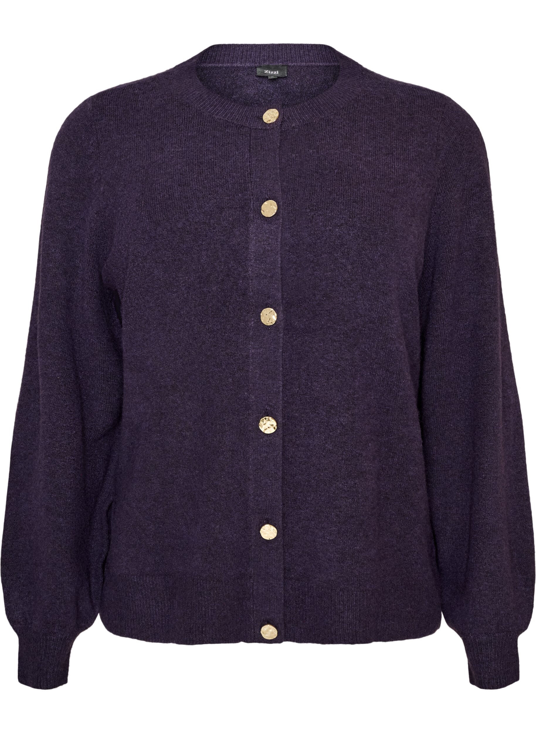 Cardigan in zacht breisel met goudkleurige knopen