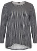 Gedessineerde blouse met lange mouwen, Blauw, Packshot image number 0