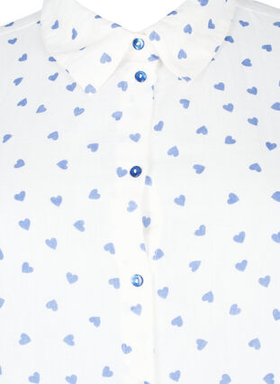 Shirtblouse met 3/4 mouwen, Bright White Heart, Packshot image number 2
