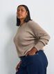 Gem&ecirc;leerde gebreide blouse met ronde hals, Beige, Model image number 0
