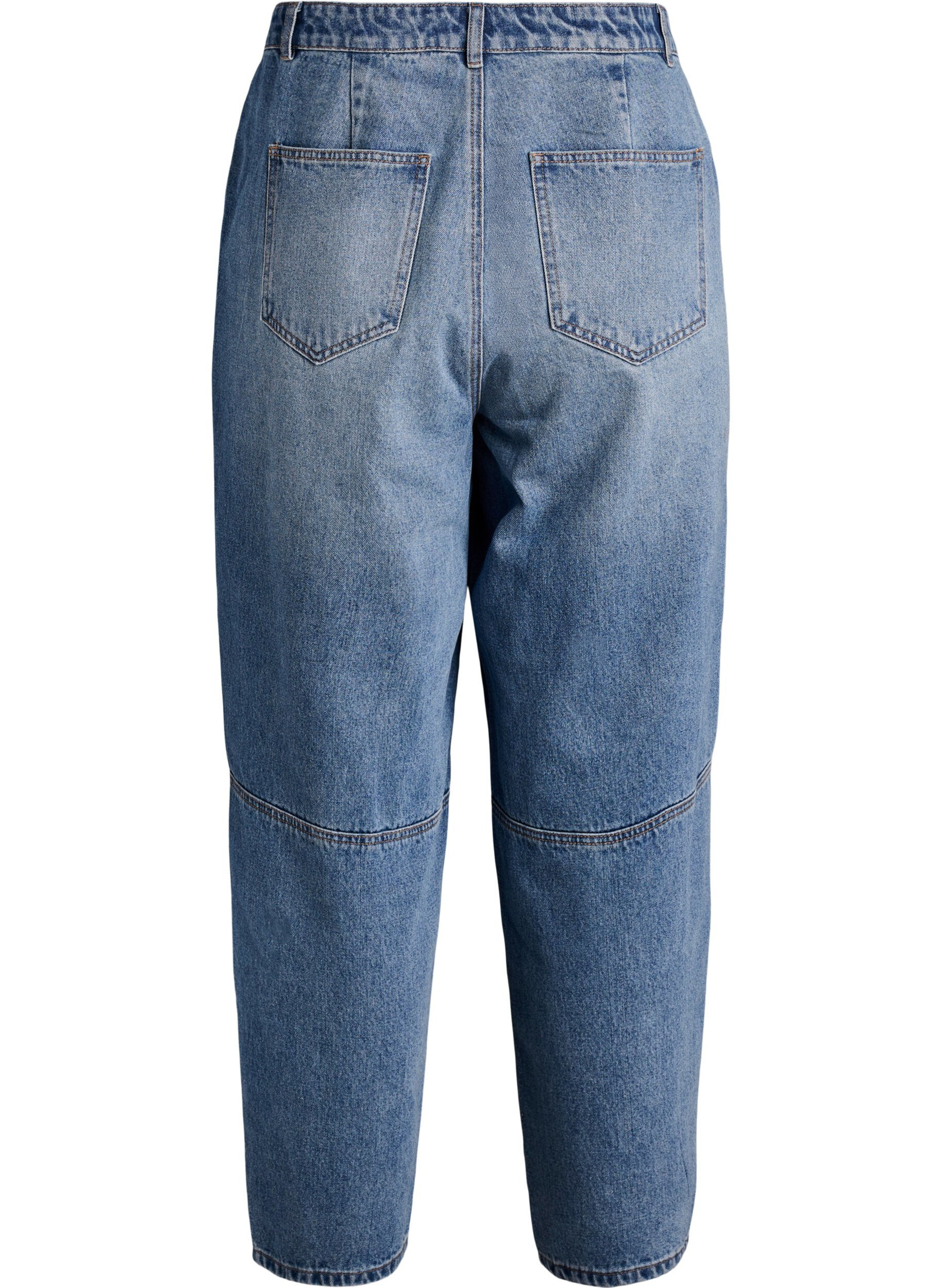 Zizzi High waist barrel jeans, Blauw, Packshot image number 1