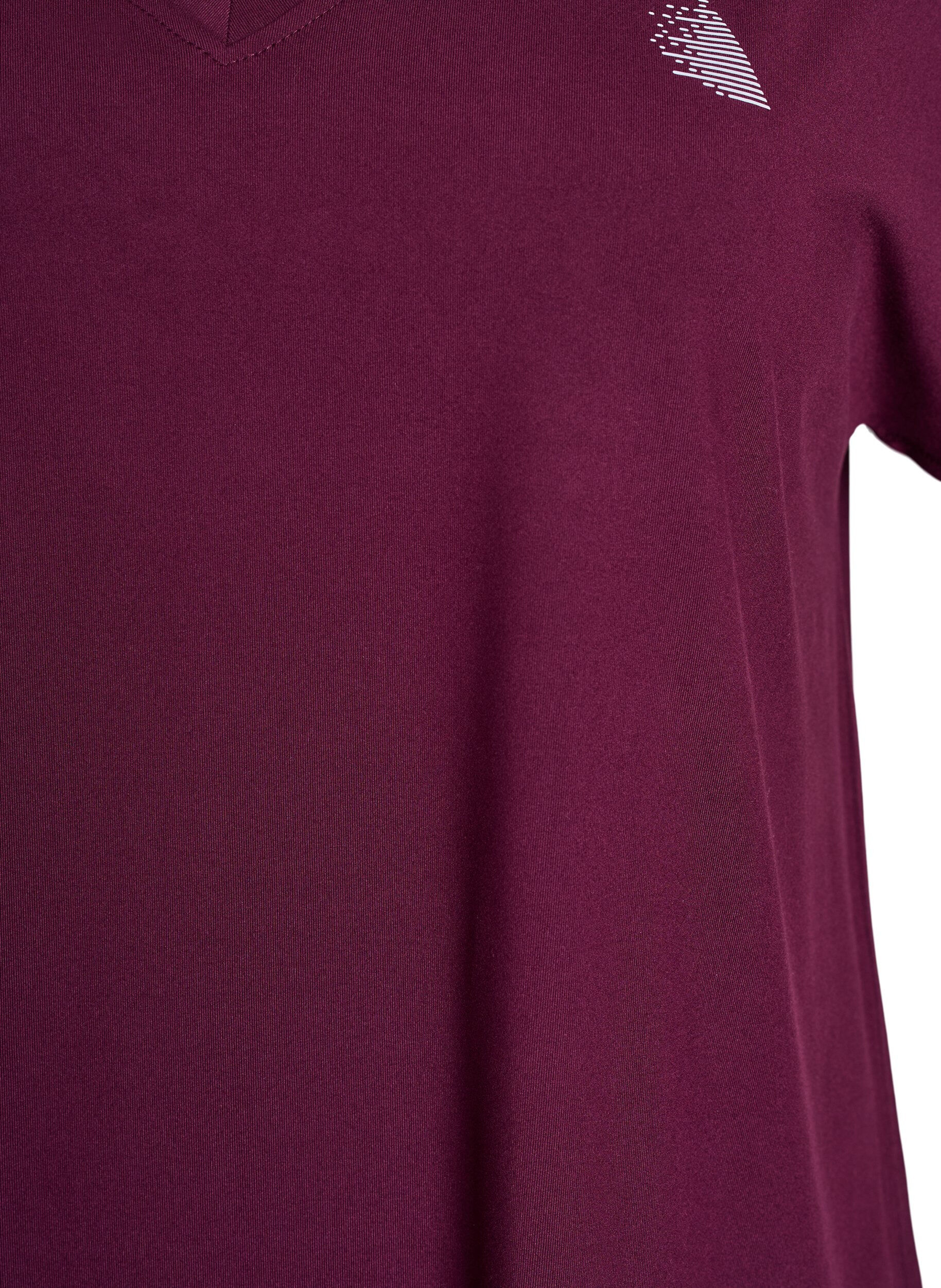 ZizziLosvallend sport T-shirt met V-hals, Rood, Packshot image number 2
