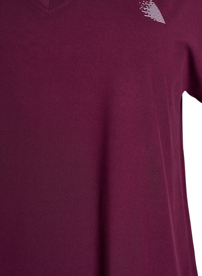 Losvallend sport T-shirt met V-hals, Rood, Packshot image number 2