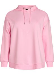 Sportieve scuba hoodie met decoratieve stiksels, Roze
