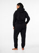 Sweater met capuchon en print, Zwart, Model image number 2