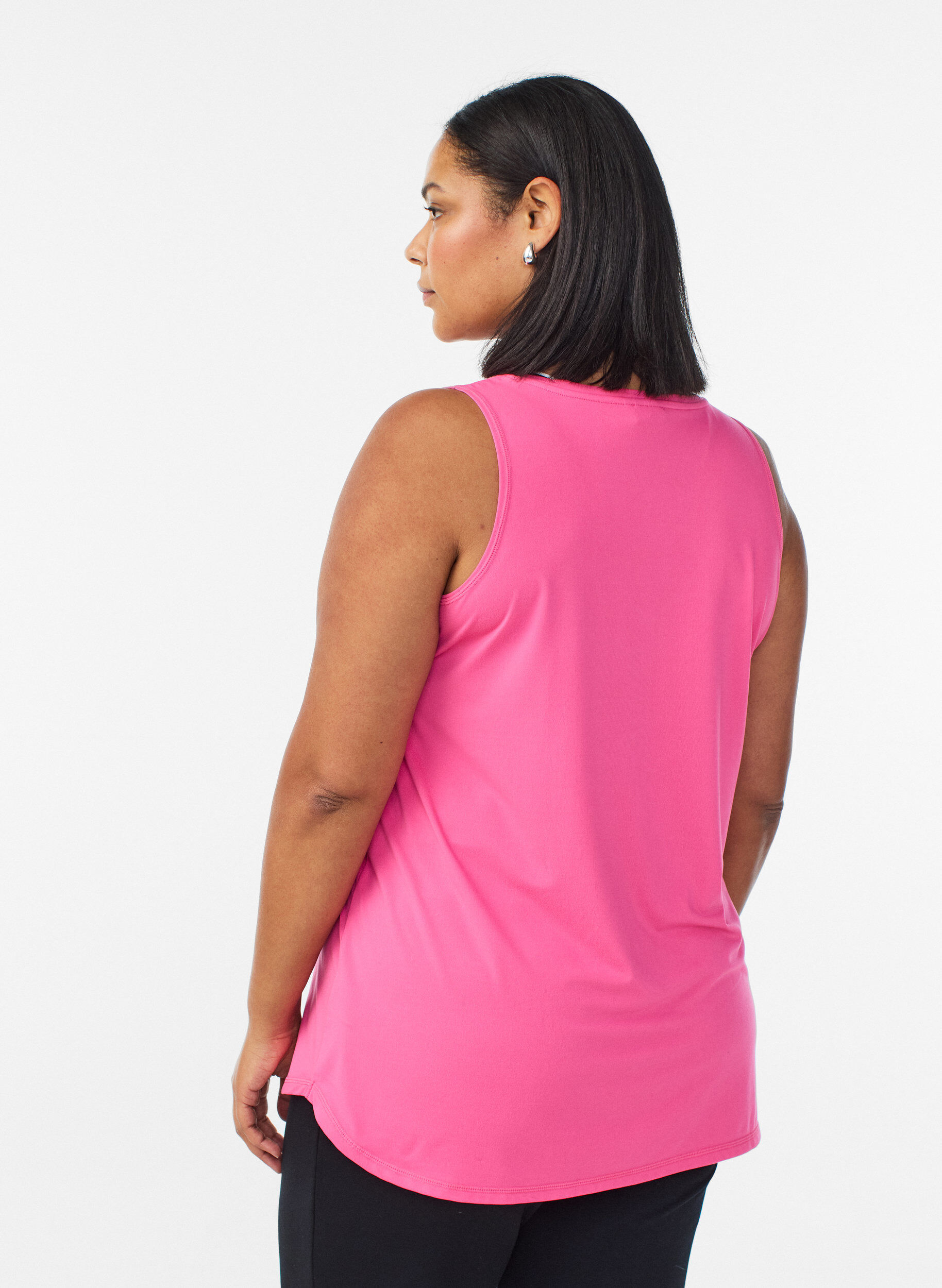 Zizzi Workout top met V-hals, Pink, Model image number 2