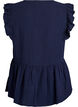 Mouwloze blouse van katoen mousseline met ruches, Blauw, Packshot image number 1