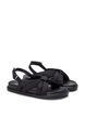 Wide fit - Sandalen met knoopdetail, Zwart, Packshot image number 1