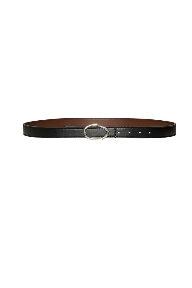 Omkeerbare riem met verwisselbare gespen, Zwart, Packshot image number 0