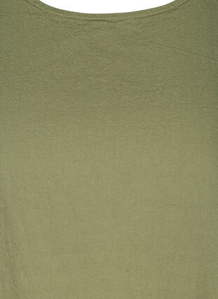 Mouwloze katoenen jurk met a-lijn, Aloe, Packshot image number 2