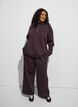 Sweatpants met hoge taille en wijde pijpen, Bruin, Model image number 0