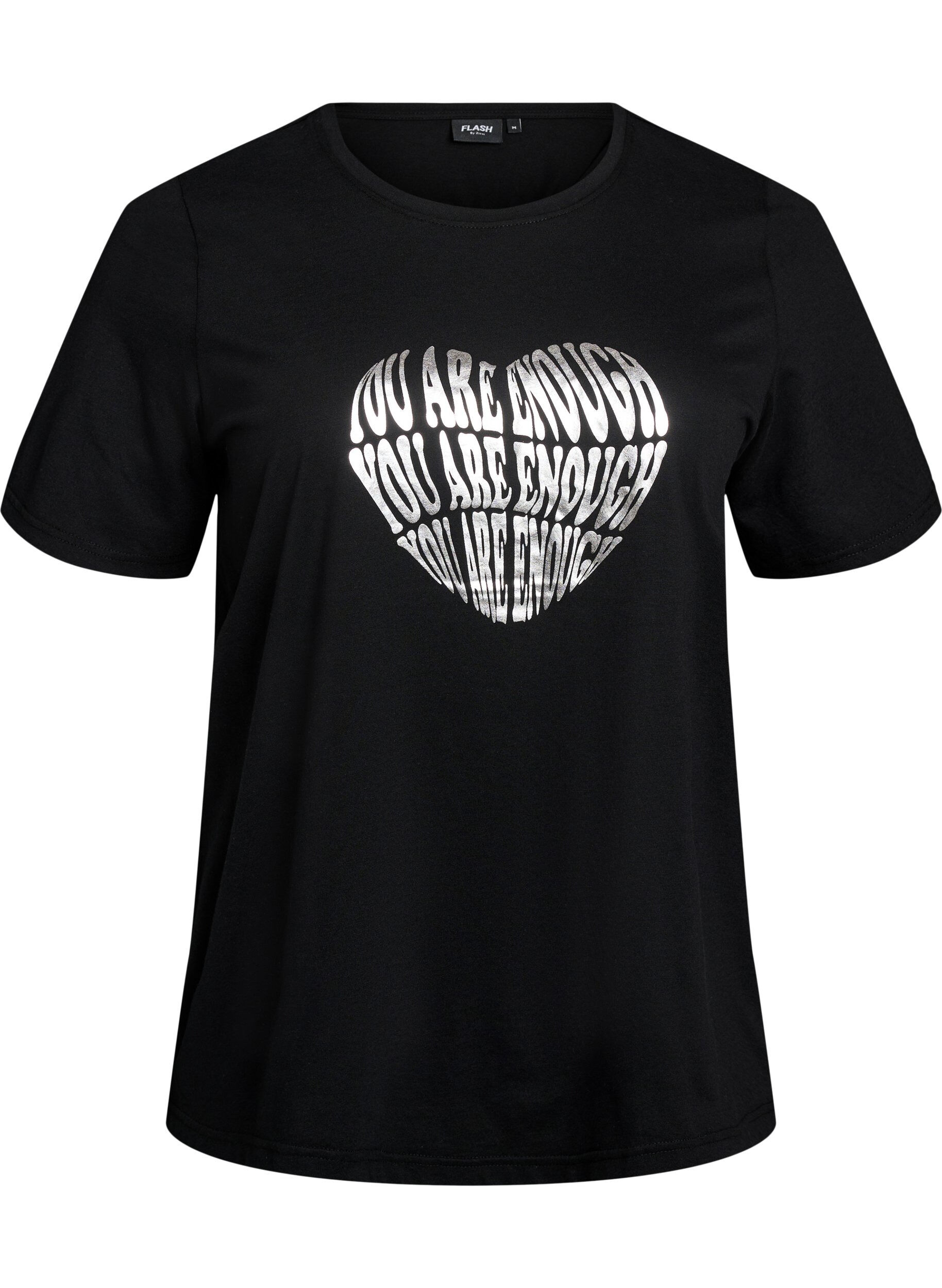 ZizziT-shirt met print, Zwart, Packshot image number 0
