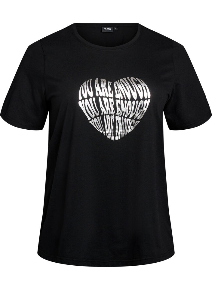 T-shirt met print, Zwart, Packshot image number 0