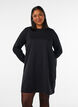 Korte sweaterjurk met ballonmouwen, Zwart, Model image number 0