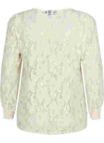 Kanten blouse met franje, Off White, Packshot image number 1