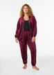 Losvallende fluwelen broek, Rood, Model image number 0