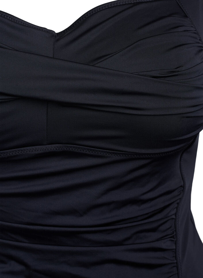 Tankini met draperingen, Zwart, Packshot image number 2