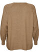 Gebreide top met ronde hals en ingebreid patroon, Beige, Packshot image number 1