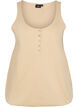 Katoenen top met elastiek in de onderkant en effen kleur, Humus, Packshot image number 0