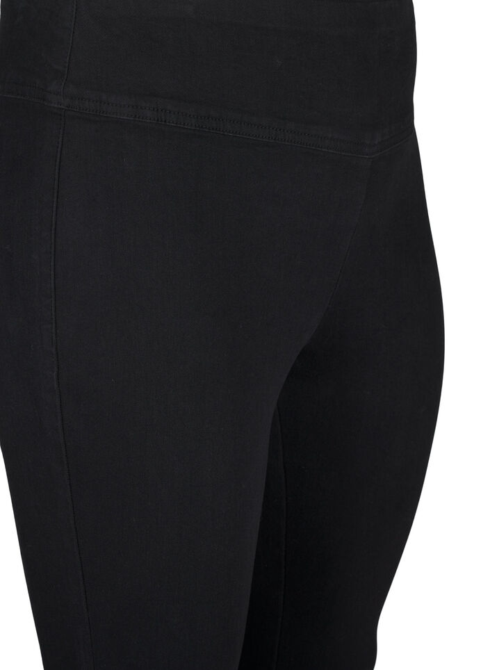 Rekbare jeggings met een hoge taille, Zwart, Packshot image number 2