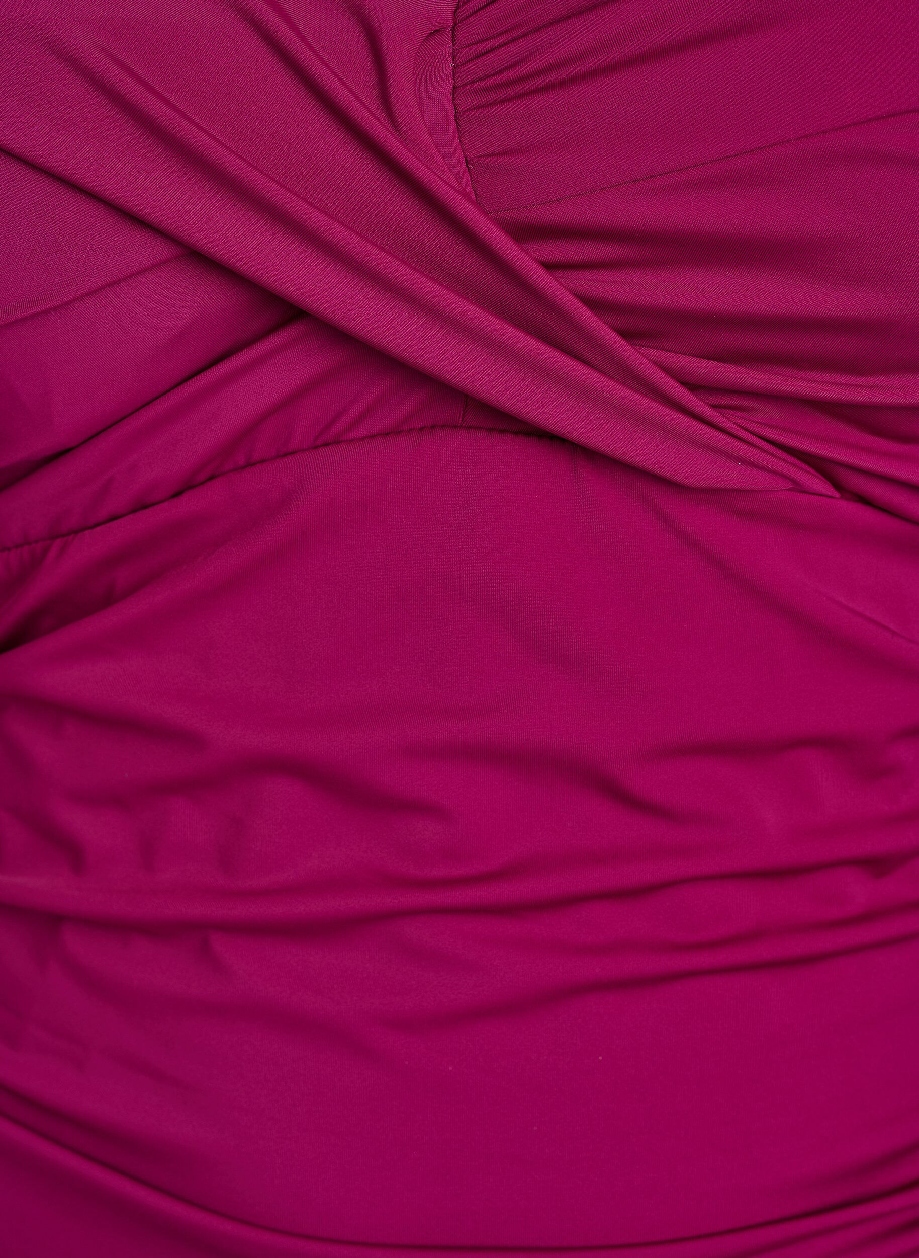 Zizzi Badpak met beugel en geplooid effect, Paars, Packshot image number 2