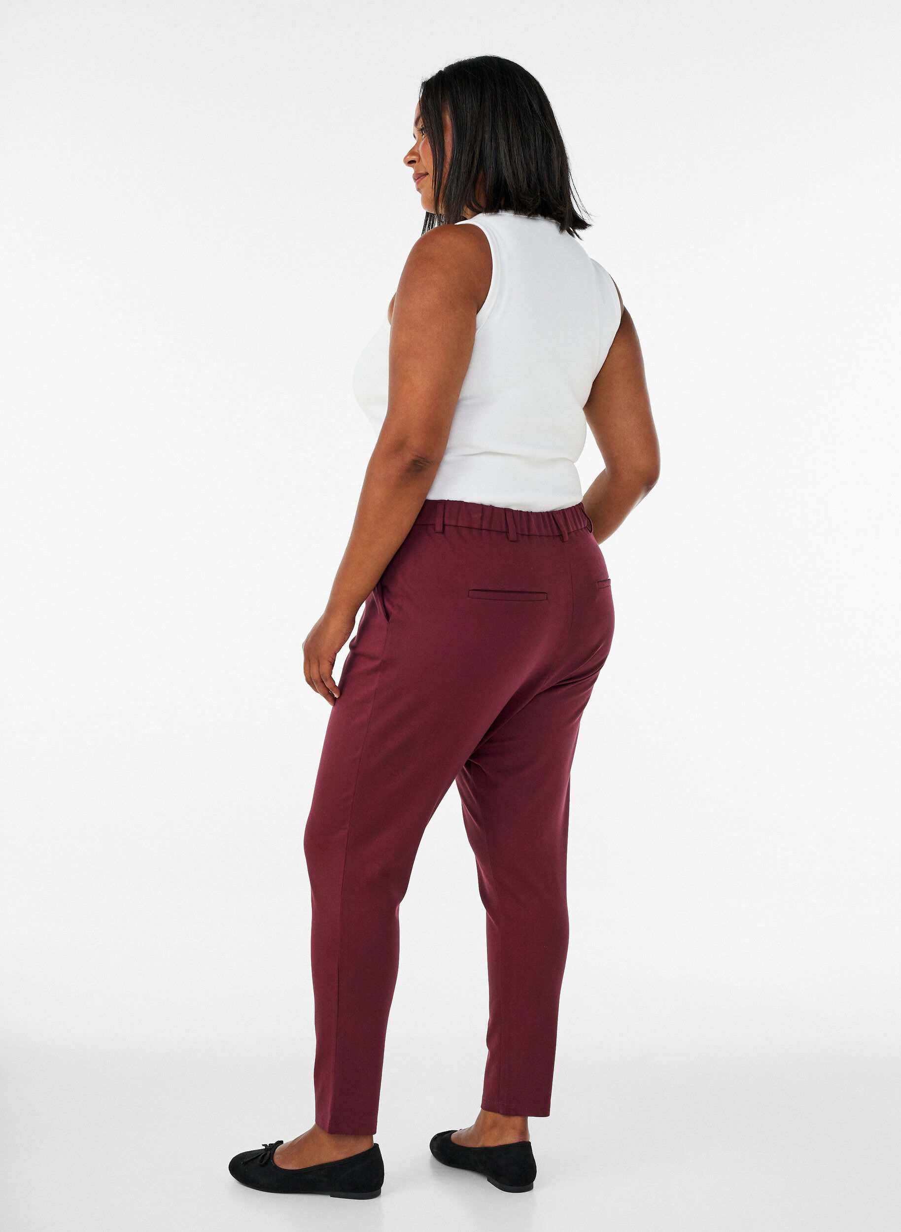 ZizziCropped Maddison broek, Rood, Model image number 1
