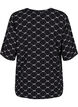 Blouse met V-hals en strikprint, Black Bow AOP, Packshot image number 1