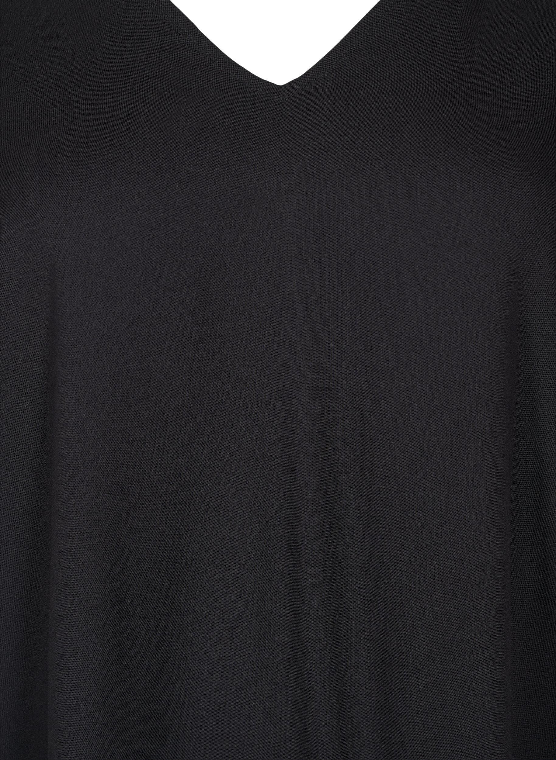 Zizzi Strandjurk met schouderdetail in viscose, Zwart, Packshot image number 2