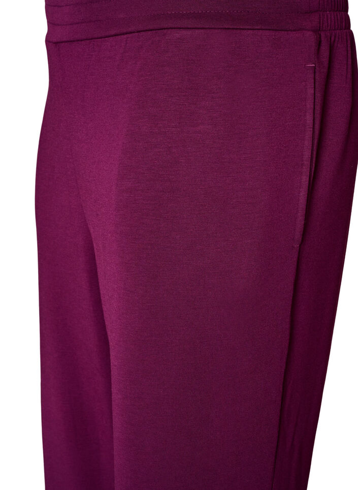 Jerseybroek met hoge taille en zakken, Paars, Packshot image number 2