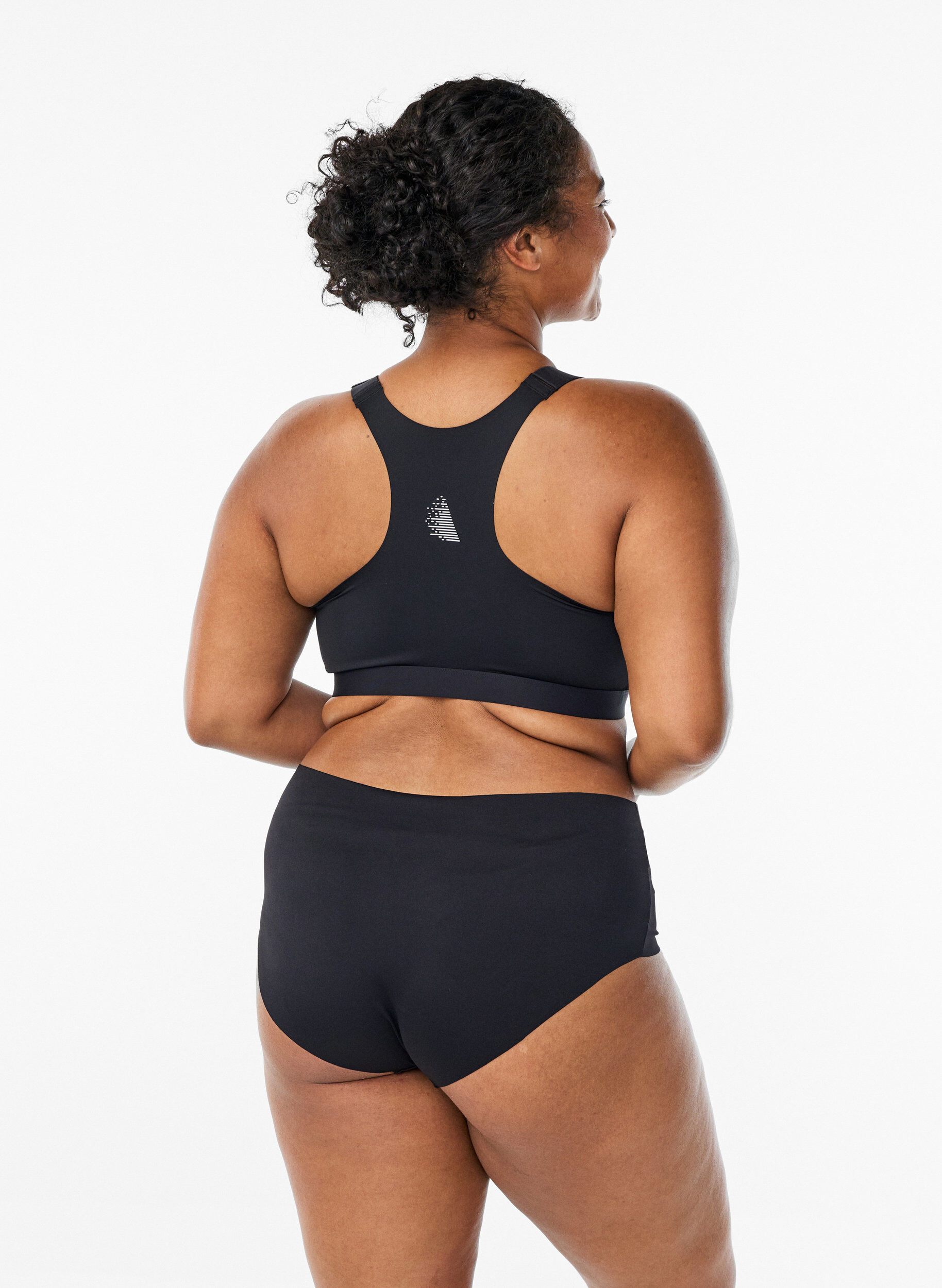 Zizzi 2-pack onzichtbare brief training panties, Zwart, Model image number 1