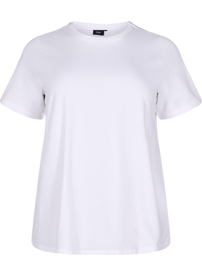 T-shirt in biologisch katoen met een ronde hals, Bright White, Packshot image number 0