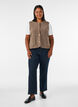Teddy gilet met knopen en zakken, Bruin, Model image number 1