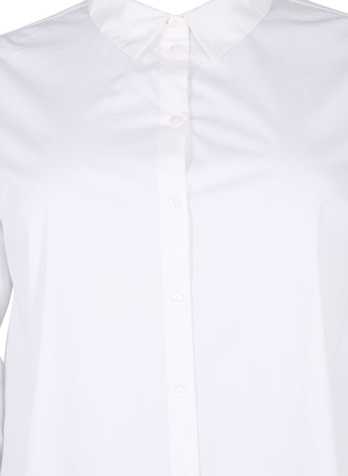 Lange katoenen shirt, Bright White, Packshot image number 2