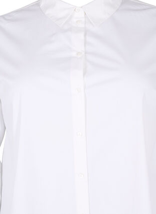 Lange katoenen shirt, Bright White, Packshot image number 2