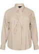 Gestreept overhemd met afneembare strik aan de hals, Beige, Packshot image number 0