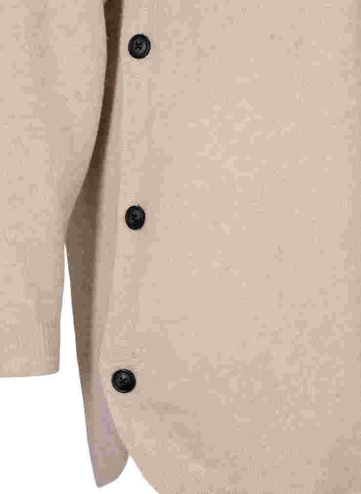 Gemêleerde gebreide blouse met knopen, Pumice Stone Mel., Packshot image number 3