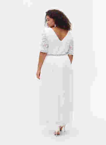Maxi-jurk met rugdecolleté en korte mouwen, Bright White, Model image number 1