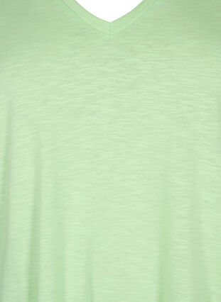 Basic t-shirt met korte mouwen en V-hals, Paradise Green, Packshot image number 2