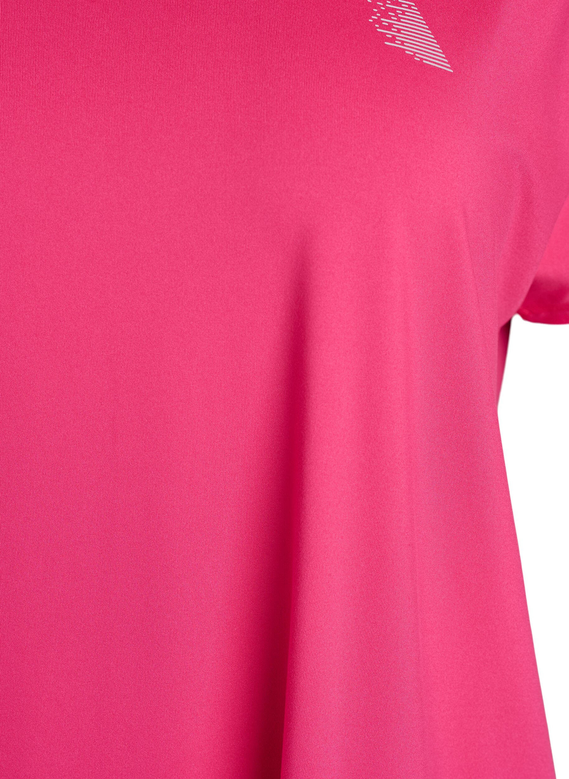 Zizzi Sportief t-shirt met korte mouwen en v-hals, Roze, Packshot image number 2