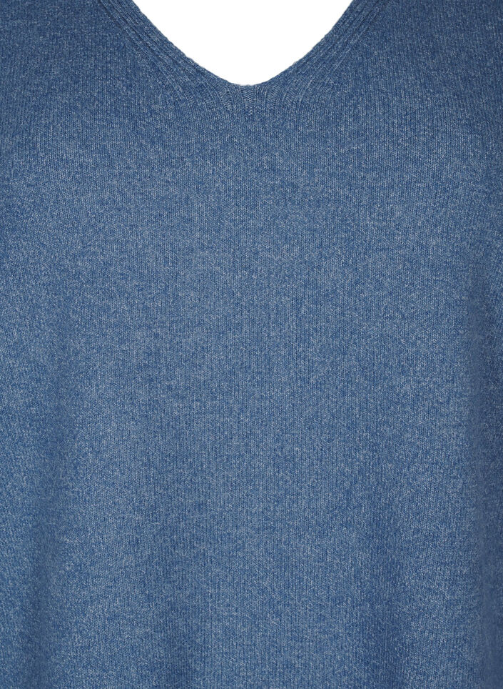 Gebreide blouse met V-hals, Bering S. White Mel., Packshot image number 2