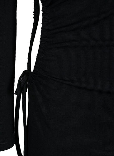 Strakke jurk met halslijn, Black, Packshot image number 3