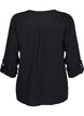 Katoenen blouse met broderie anglaise en 3/4 mouwen, Black, Packshot image number 1