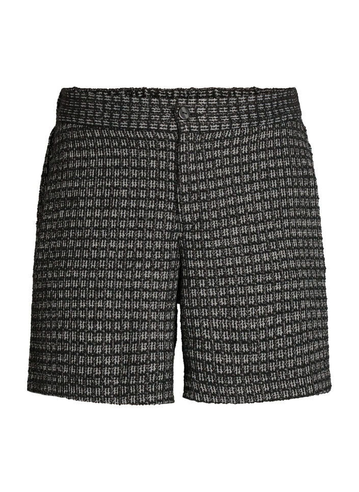 Lichte bouclé shorts met zakken, Zwart, Packshot image number 0