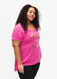 Katoenen T-shirt met korte mouwen, Raspberry S. Best, Model