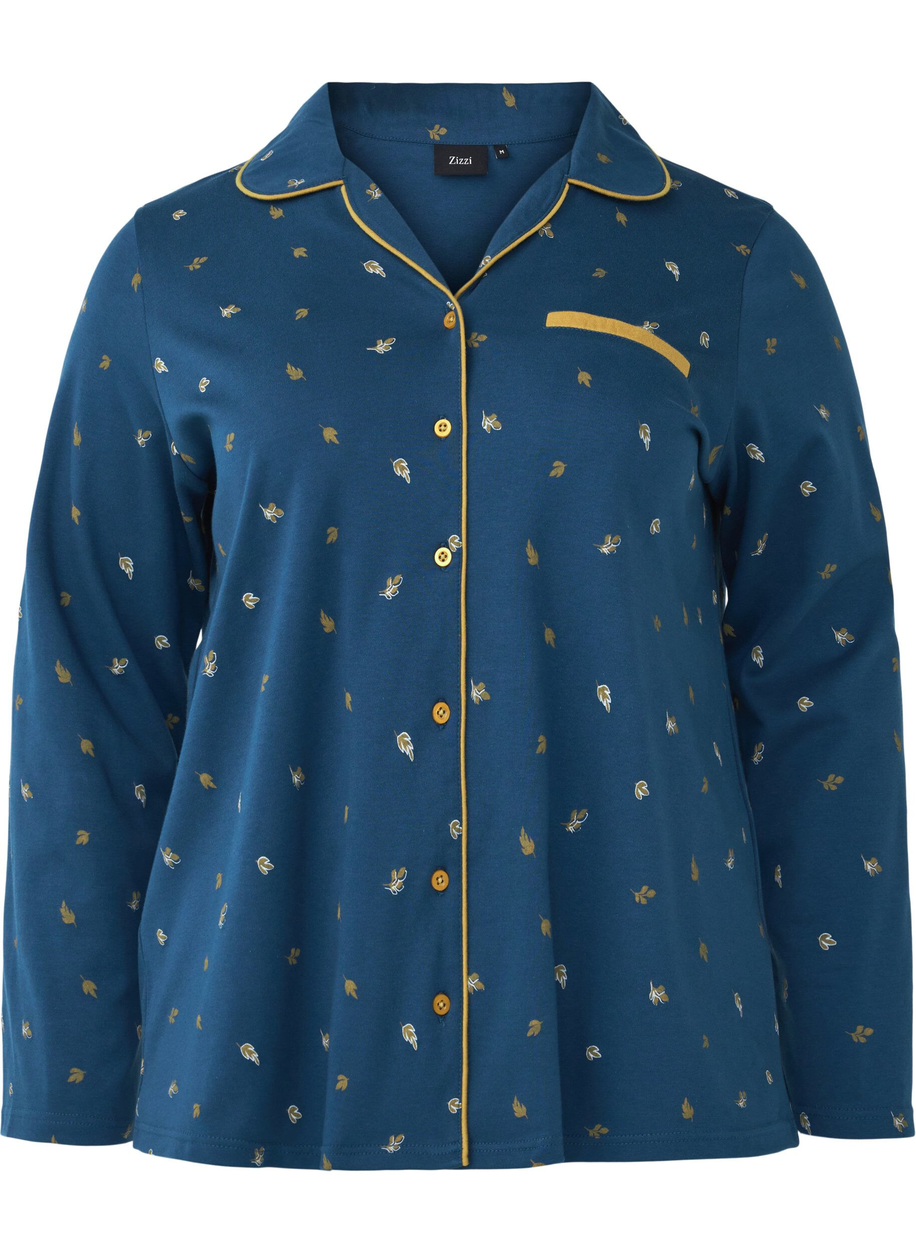 Zizzi Katoenen nachthemd, Blue Opal AOP, Packshot image number 0