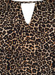 Viscose blouse met korte mouwen met print, Bruin, Packshot image number 2